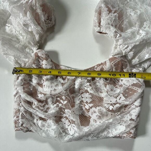 For Love & Lemons Rosalie Lace Crop Top XS - Picture 12 of 13